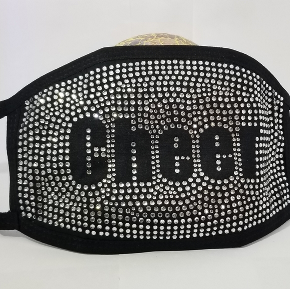 Cheer Rhinestone Face Mask - Picture 3 of 3